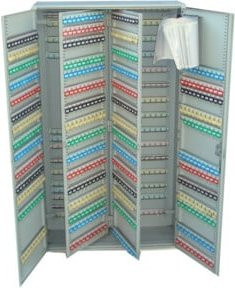 Schlüsselschrank 780, 2-türig, grau, Wandmontage, Stahl, H x B x T: 130 x 73 x 25 cm - Bild 1