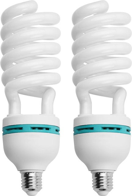 GoolRC 2er Pack Spiralförmige Fluoreszenzlampe 135W mit E27 Sockel, 5500K Tageslicht Weiß, 110V Energiesparende Studiobeleuchtung - Bild 1