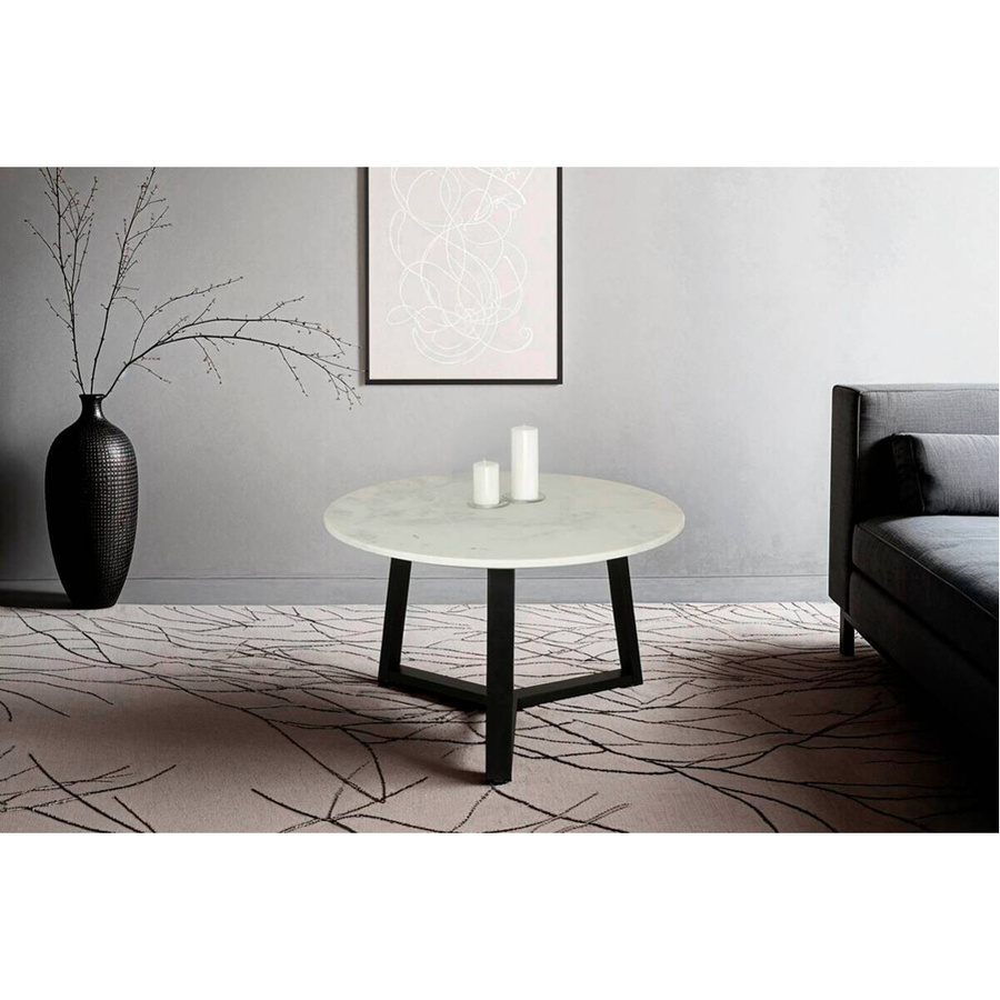 byLIVING Couchtisch CROSS modern in Schwarz und Weiß mit Marmor-Optik, B: 75 cm, H: 46 cm - Bild 3