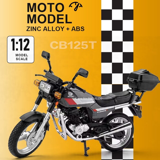 RMZ city CB125T CBR1000 Automodell-Spielzeug, 1:12 Maßstab, Metall, Grau - Bild 1