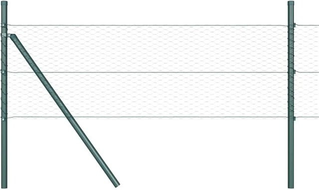 vidaXL Zaunpfosten aus Stahl und PVC in Grün, Höhe: 100 cm, Durchmesser: 2,5 cm - Bild 1