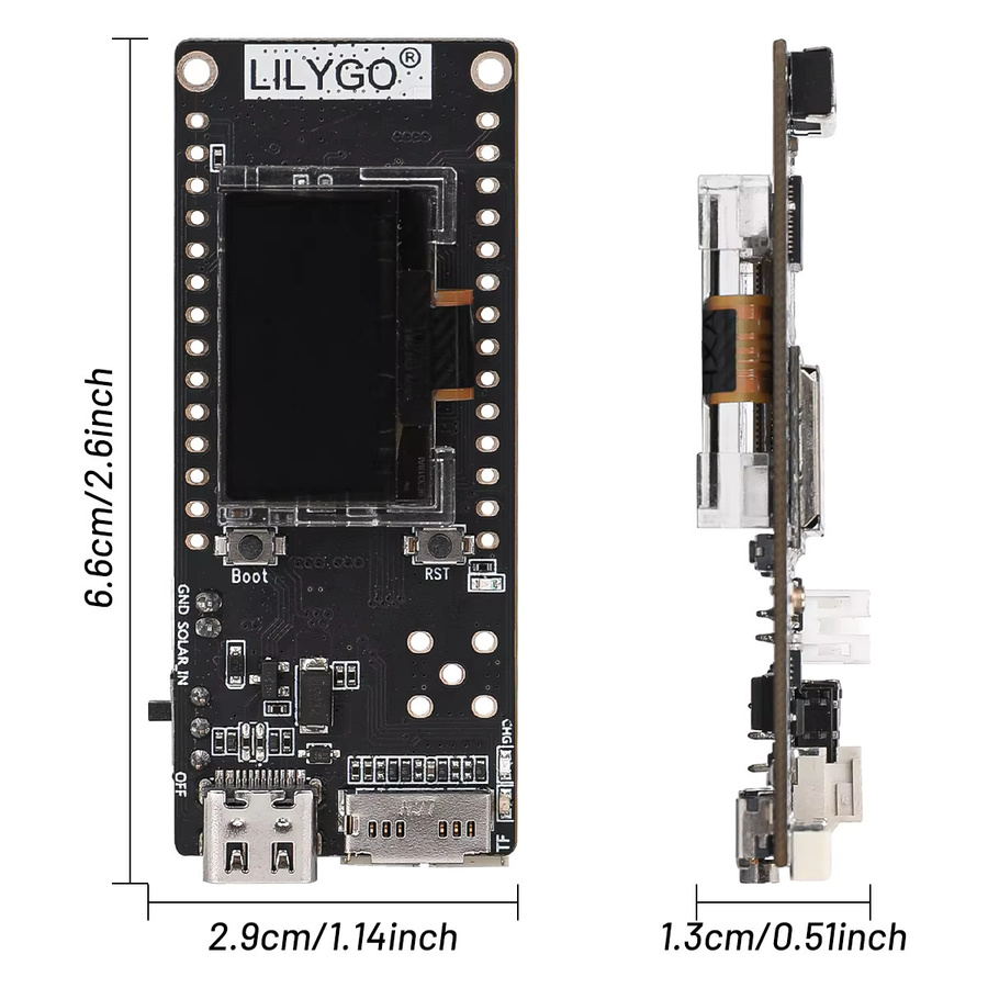LILYGO Meshtastic T3S3 V1.3 ESP32 LoRa SX1262 Entwicklungsboard mit WiFi und Bluetooth in Schwarz - Bild 3