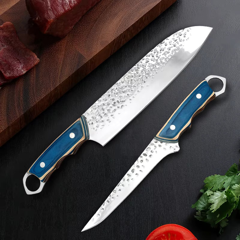 Handgeschmiedetes InLeung Utility-Messer aus Edelstahl mit Holzgriff in Silber - Bild 3