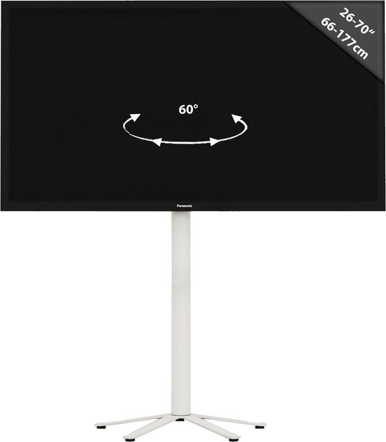 VCM TV-Bodenständer Xila aus Alu und Stahl in Weiß für 32-70 Zoll, H x B x T: 100 x 61 x 61 cm - Bild 1