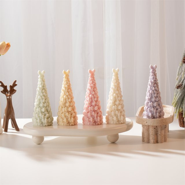 SANZON Silikonform Weihnachtsschleife für Kerzen aus Sojawachs in Pink und Multicolour - Bild 1
