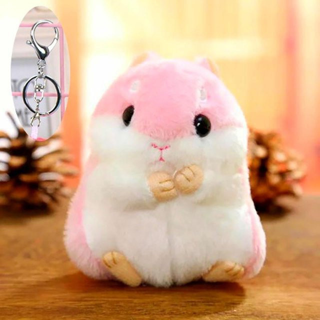 Süße Hamsterpuppe Plüschtier, Cartoon Schlüsselanhänger, 10cm, white - Bild 1