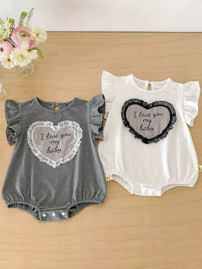 Angou Sommerkleid für Mädchen in Grau mit Kurzarm als leichter Krabbelanzug für Babys und Kleinkinder - Bild 3