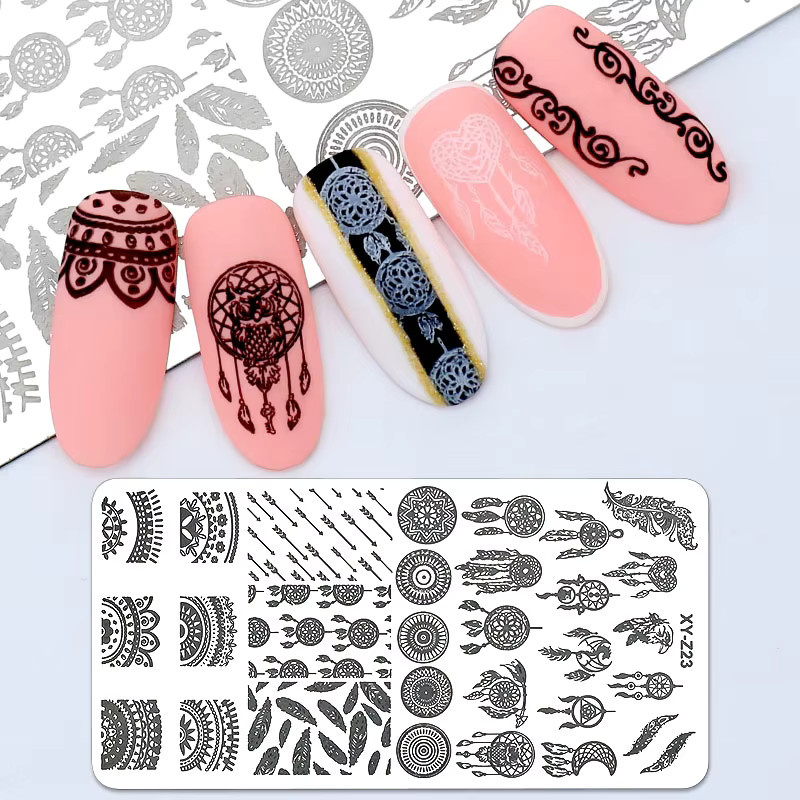 Arte Clavo Nagelstempel mit Blätter-, Blumen-, Geometrie- und Cartoon-Mustern - Bild 2