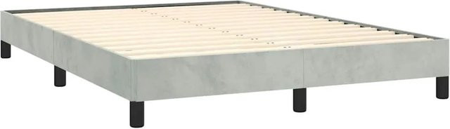 vidaXL Bettgestell gepolstert in Hellgrau aus Samt B/T/H: 140 x 193 x 25 cm - Bild 1