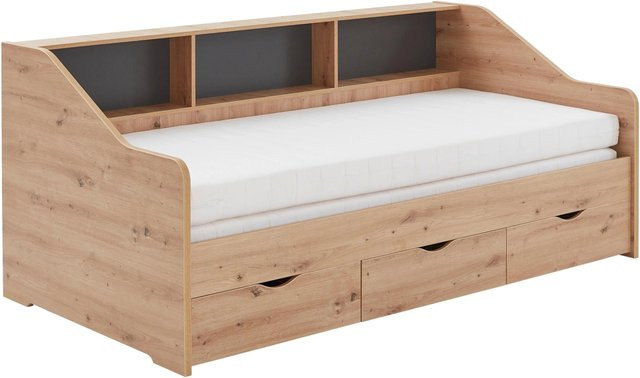 Based Ausziehbett Star in Eiche Artisan mit Schubladen, Breite: 90 cm, Tiefe: 200 cm - Bild 1