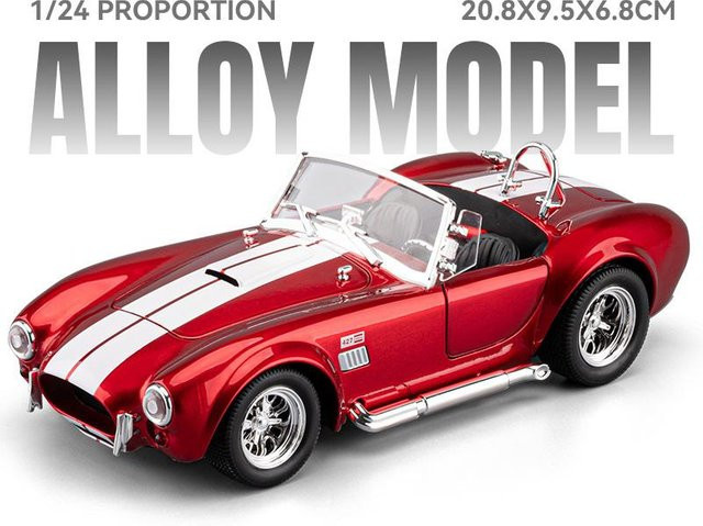 Linyi toy car Shelby Cobra 427 S/C Leichtmetall Roadster Sportwagen Modell, 1:22, mit Sound und Licht, ab 18 Jahre - Bild 1