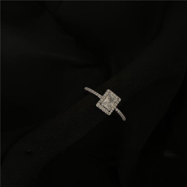 Ring, Silber, Zirkonia, Damen, quadratisch, verstellbar - Bild 1