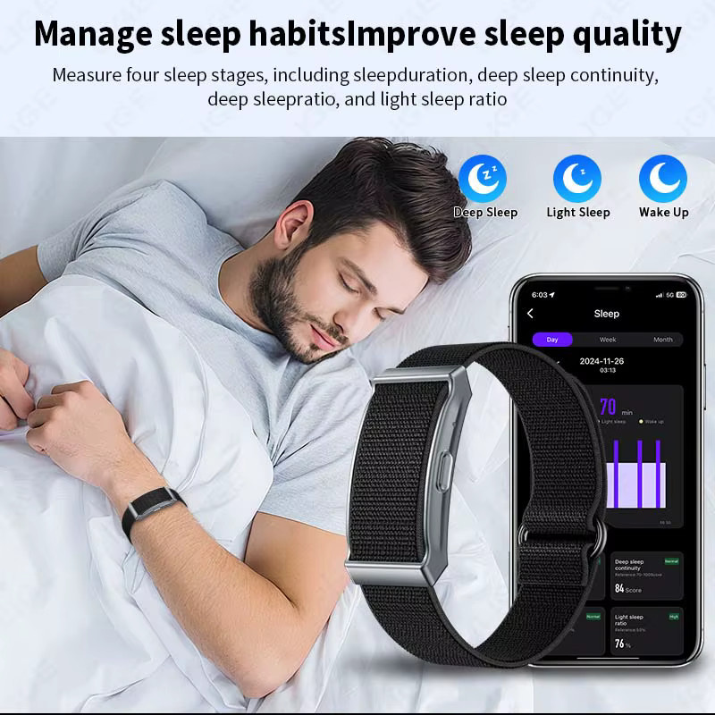LIGE Smartwatch für Herren in Schwarz mit Herzfrequenzmessung, HRV, Schrittzähler und Anruf-Erinnerung, IP68 wasserfest, kompatibel mit Android und iOS - Bild 4