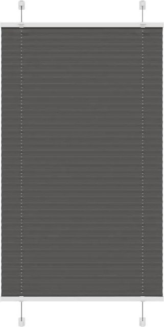 vidaXL Plissee Schwarz aus Polyester, semi-transparent, B: 80 cm, H: 150 cm - Bild 1