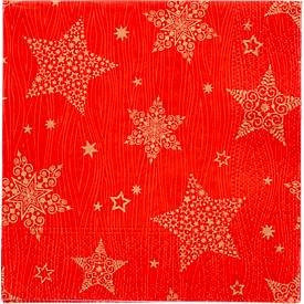 Papstar Servietten Christmas Shine rot, 20 Stück, 3-lagig, B/B: 25,0 x 25,0 cm - Bild 1