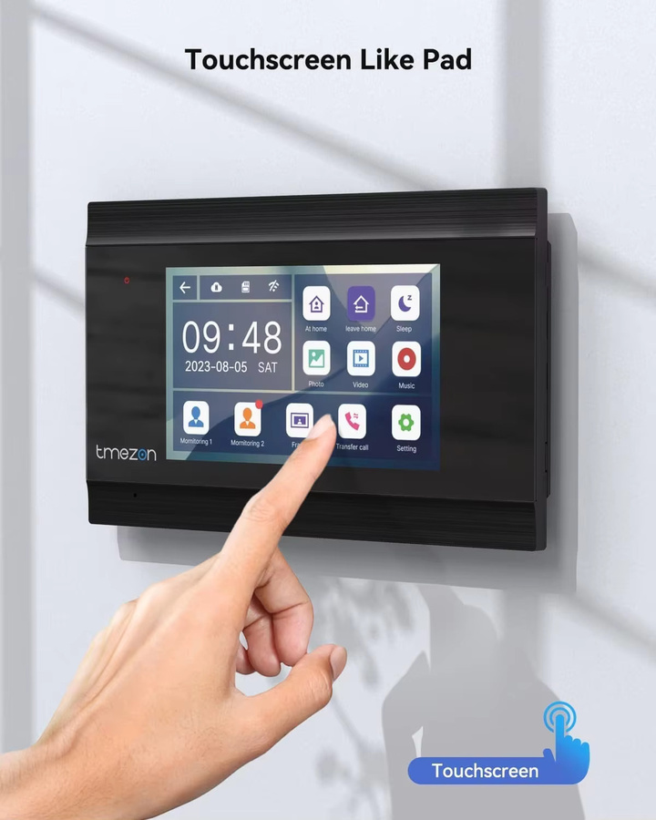 Tuya Smart Home WLAN Video-Gegensprechanlage mit 7 Zoll Touch-Monitor und 1080P Kamera in Schwarz - Bild 4