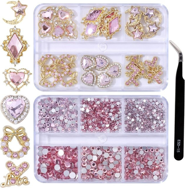 MAGT Nagelkunst Charms, Kristall-Nagelstapel, Herz, Glänzend - Bild 1