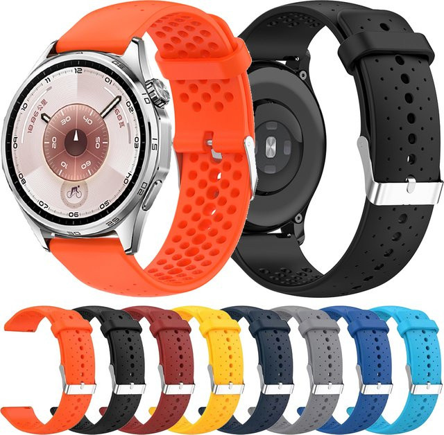 Huawei Uhrenarmband Silikon, Schwarz, 20mm 22mm - Bild 1