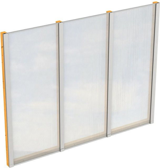 Skan Holz Seitenwand mit Polycarbonatplatten in Eiche Hell, B: 243 cm, H: 200 cm, semi-transparent - Bild 1