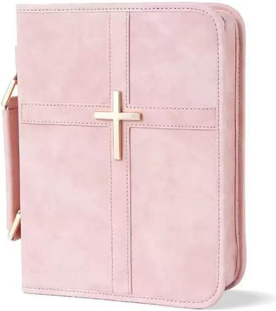 Multifunktionale Bibel-Aufbewahrungstasche aus PU-Leder mit Kreuz-Motiv von renguxue in Rosa - Bild 1