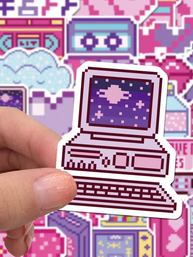 INS Pixel-Art-Aufkleber, Nachfüllpack, 50-teiliges Set, Bunt / Mehrfarbig - Bild 4