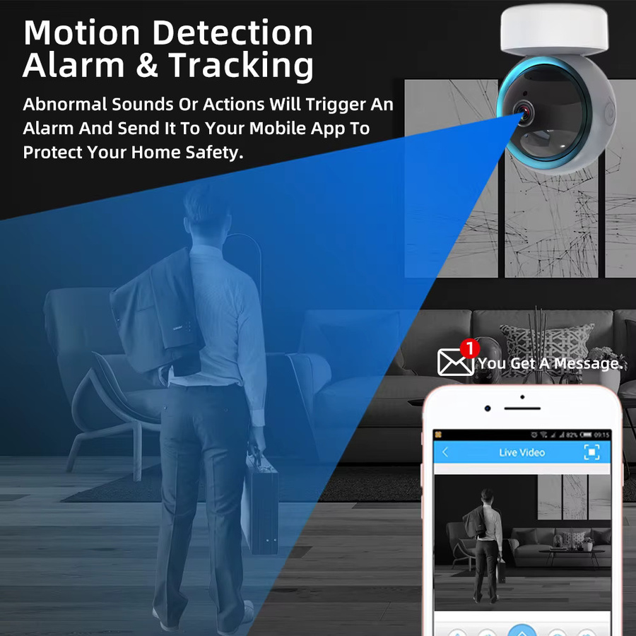 Tuya Smart Life WLAN Sicherheitskamerasystem, 5MP PTZ IP Überwachungskamera mit 2K Auflösung, 2-Wege-Audio, Weiß - Bild 4