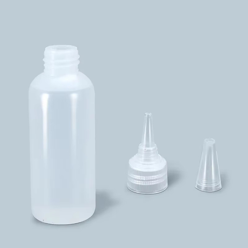 10 Stück Leere Kunststoff Klebeflaschen aus PE mit Schraubdeckel, transparente Squeeze-Flaschen für Tinte, Öl und Pigmente, Volumen: 30-100 ml - Bild 1