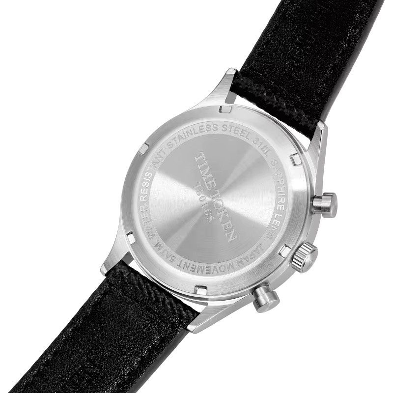 TIME TOKEN Chronograph, Wassermelonen-Zifferblatt, Quarz, Edelstahl, Herren - Bild 2