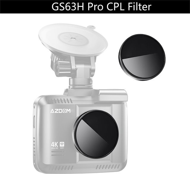 AZDOME CPL Filter für GS63H Pro 4K Dash Cam zur Staubschutz und Anti-Glare Funktion - Bild 1