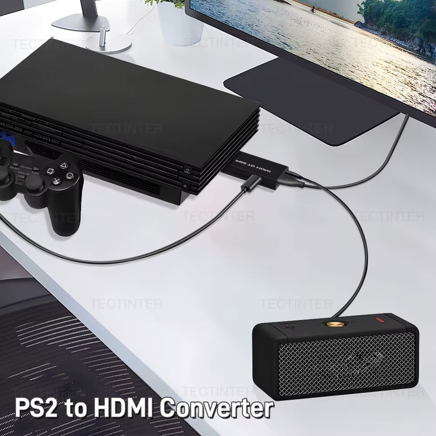 Sony PS2 zu HD HDMI Konverter Adapter in Schwarz mit 3,5 mm Audio Unterstützung für 480i/480p/576i Auflösung - Bild 3