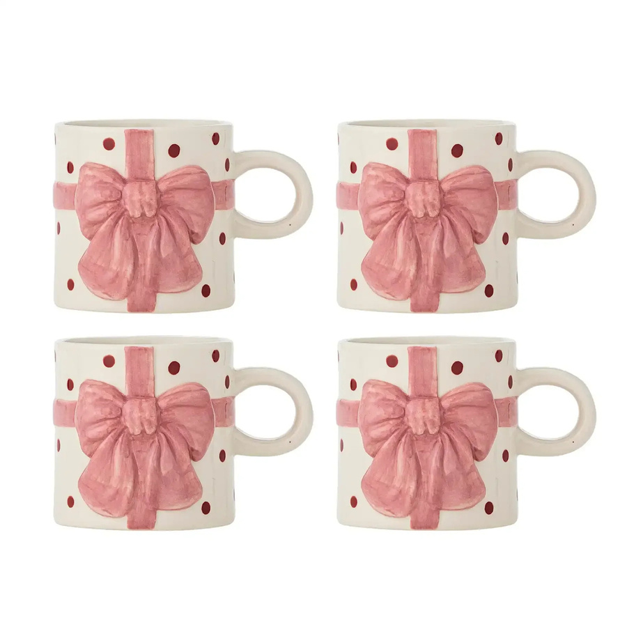 Bloomingville Keramikbecher Bowie in Rosa, 4 Stück - Bild 1