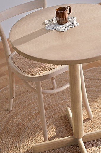 Jotex MATSUE Esstisch aus Kiefernholz, rund, Braun/Beige, Durchmesser: 76 cm, Höhe: 60 cm - Bild 1