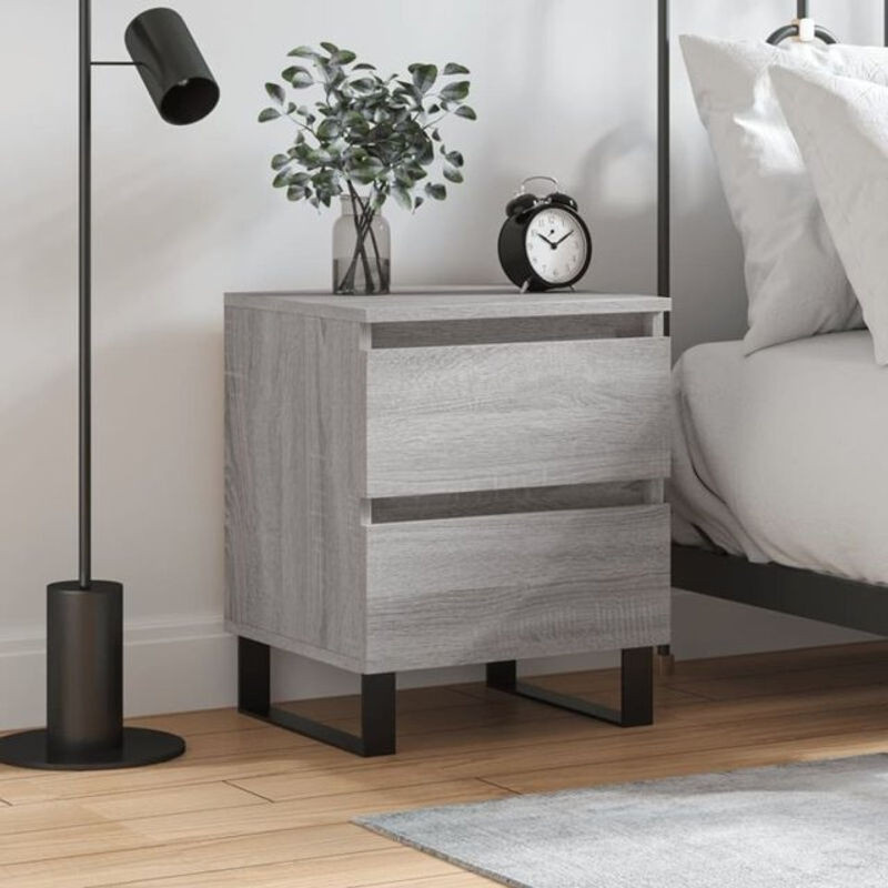 Vidaxl Nachttisch Modern in Grau aus Holzwerkstoff und Metall, B/T/H: 40 x 35 x 50 cm - Bild 1