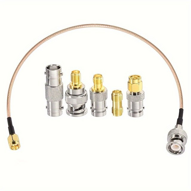 RF-Koax-Adapter-Kit mit SMA-auf-BNC-Kabel (20 cm) und 5 SMA-auf-BNC-Adaptern für Antennen und RF-Anwendungen - Bild 1