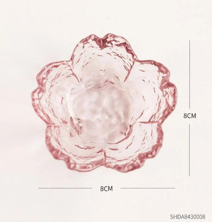 Moderner Kerzenhalter aus Glas in Rosa mit Blumenmuster von Household supplies MH als Tischdekoration für Hochzeiten und Tealights