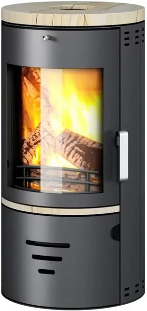 Accente Tifano Kaminofen aus Sandstein in Schwarz mit 6,5 kW und Automatik - Bild 1