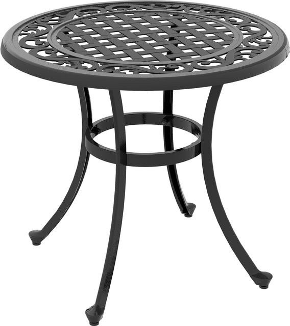 Outsunny Beistelltisch für Garten und Terrasse in Schwarz mit Aluminiumrahmen, B/T: 60 x 60 cm - Bild 1