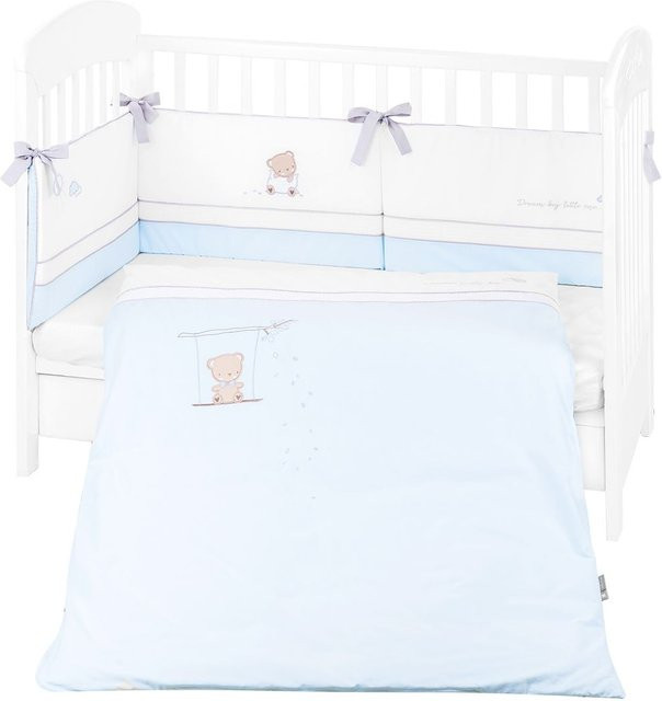 Kikkaboo Babybettwäsche Set Dream Big 3-teilig aus 100% Baumwolle in Blau mit Bettdecke 135 x 95 cm für Bett 140 x 70 cm - Bild 1