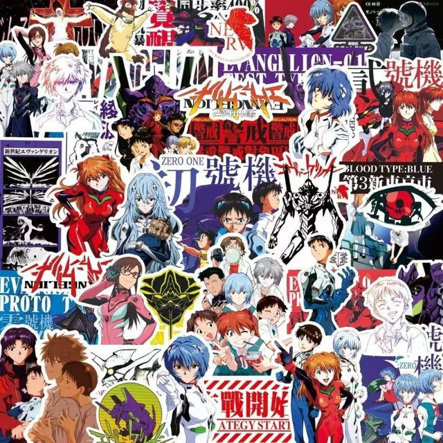 Bandai Evangelion Aufkleber, 50-teiliges Set, Bunt / Mehrfarbig - Bild 1