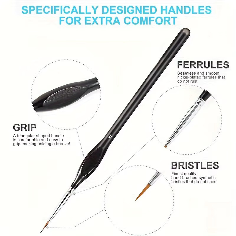 9 bis 22-teiliges Pinselset für feine Details in Schwarz aus Kunststoff für Modellbau und Kunstmalerei - Bild 2