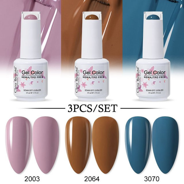 Clou Beaute Nagellack Semi Permanent, 3 Stück, Glänzend - Bild 1