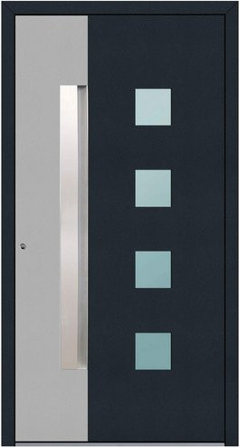 KNOCK Aluminium-Haustür Marte mit Glaseinsatz, anthrazit und graubeige, modern, RC2 - Bild 1