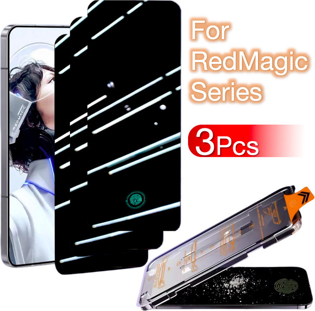 3er-Pack Anti-Spy Displayschutzfolie aus gehärtetem Glas für ZTE Nubia RedMagic 8, 8S, 9, 9S, 10, 10S 5G - Bild 1