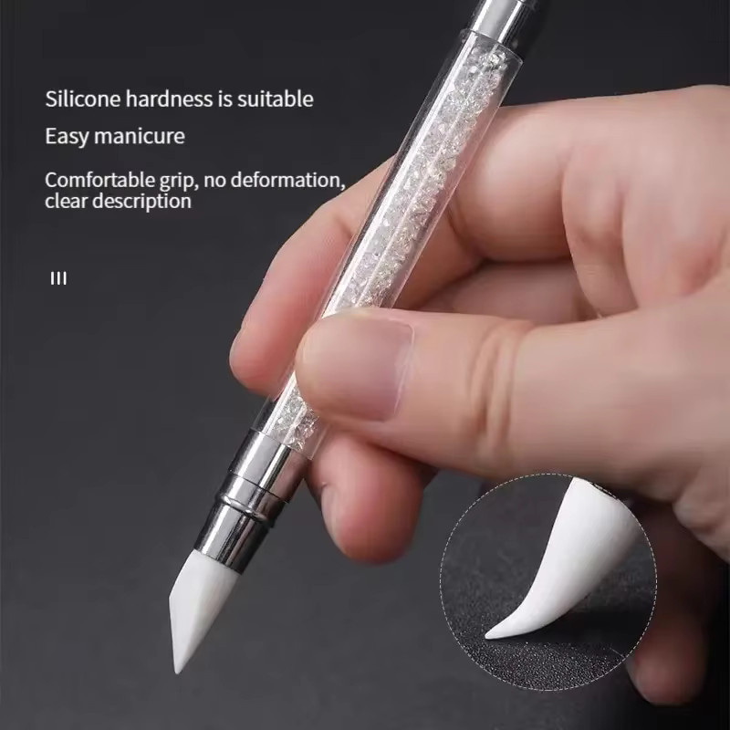 Full Beauty Dual-ended Silikon Nail Art Stift, Weiß, Unisex - Bild 2