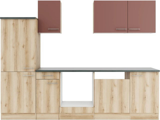 Optifit Küchenzeile KPBL 2742OE-9+ in Rostrot und Wildeiche, Breite: 270 cm - Bild 1