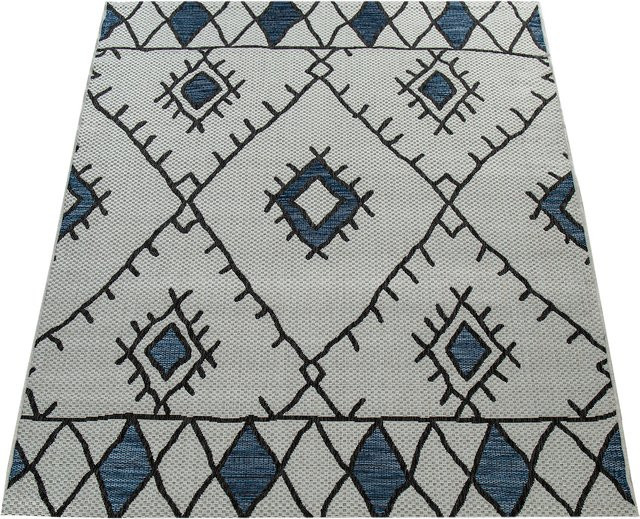 In- & Outdoor-Teppich Ruby Blau Abstrakt Ethno B/B: 80 x 150 cm - Bild 1