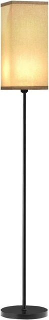 HOMCOM Stehlampe modern minimalistisch aus Metall und Polyester mit Fußschalter, Farbe: Schwarz oder Beige, Durchmesser: 25 cm, Höhe: 161,5 cm - Bild 1