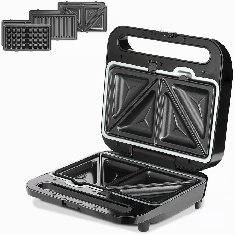 MONZANA Sandwichmaker XXL 3in1 mit 1000W in Schwarz, B/T/H: 25 x 23,5 x 9,5 cm - Bild 2