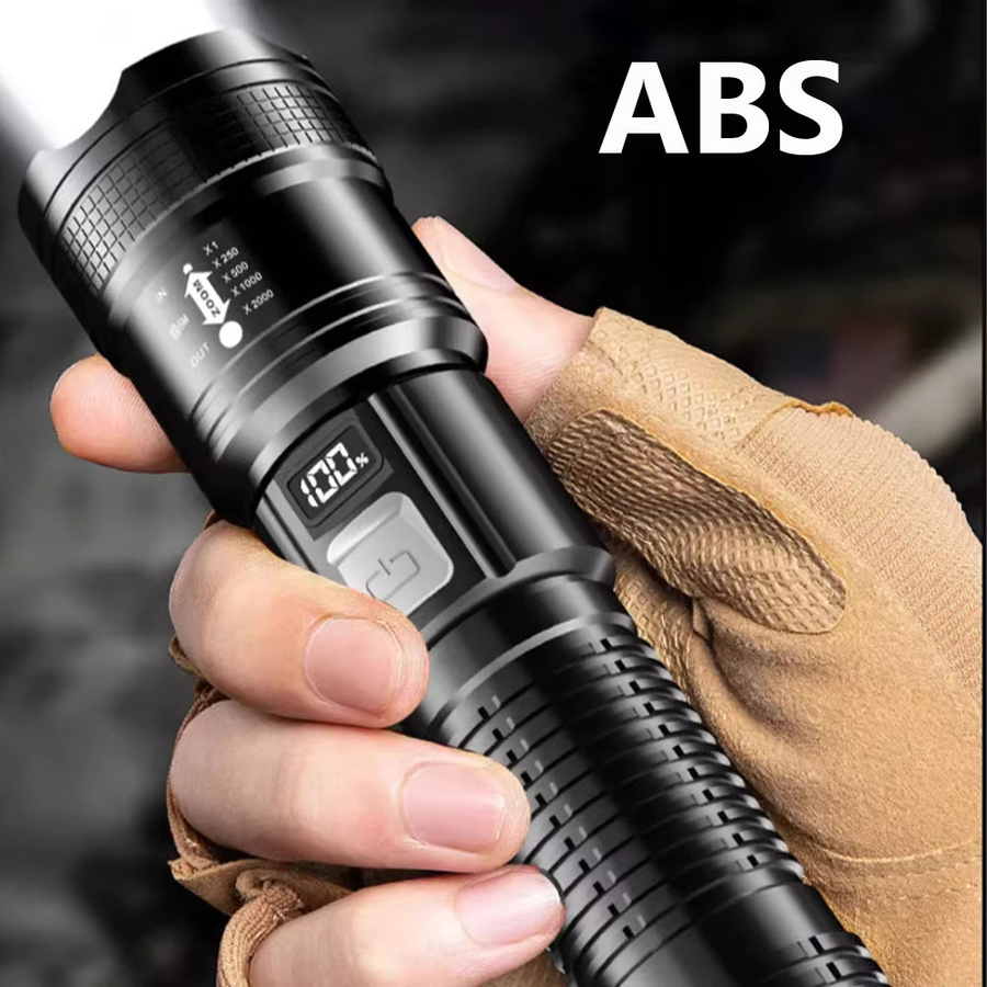 KDULIT USB wiederaufladbare LED-Taschenlampe in Schwarz für Outdoor und Garten - Bild 5