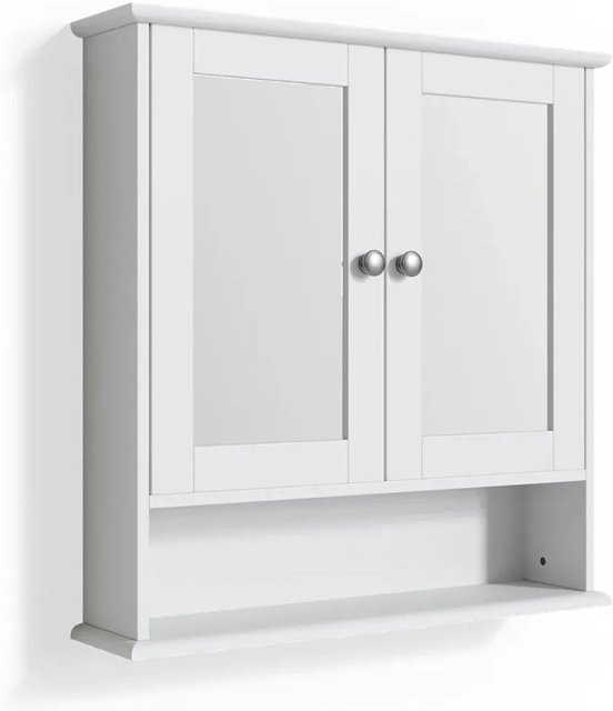 Vicco Badspiegelschrank Bianco Weiß mit Ablage und 2 Türen im Landhausstil, B: 58 cm, H: 56 cm, T: 13 cm - Bild 2